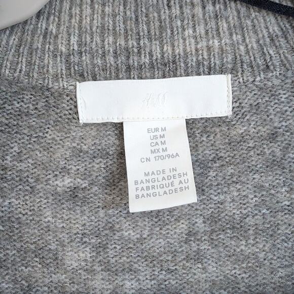 H&M HM Gray Wool Blend Open Front Long Sleeve Long Cardigan, size M - Picture 3 of 7